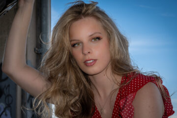 Outdoor portrait of Brooke on Central Avenue city street photography