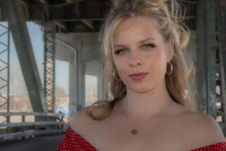 Brooke posing on Central Avenue urban fashion photography