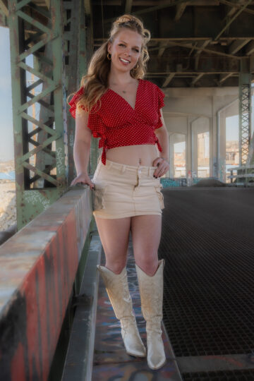 Street style portrait of Brooke on Central Avenue urban landscape photography