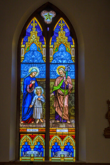Decorative architectural molding at Holy Trinity Catholic Church in Okarche OK.