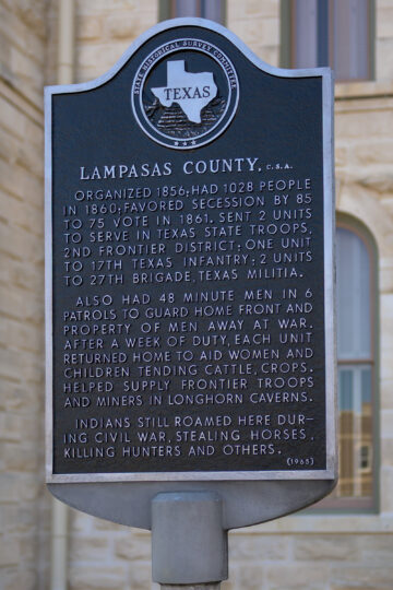 A scenic entrance view of Lampasas, Texas.